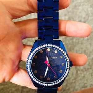 Betsey Johnson Blue Sparkle Watch